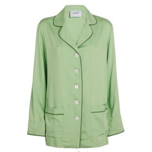 NWT Sleeper Mint Green Button Front Pajama Top Oversized sz Small